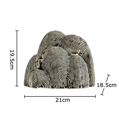 Modern black & white abstract ceramic rockery sculpture ornament bedroom