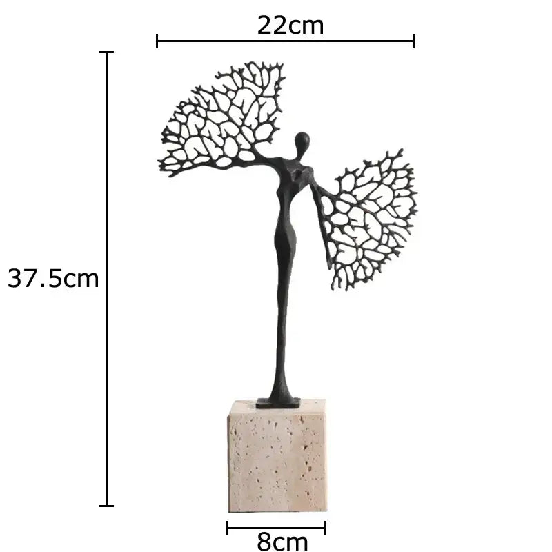 Abstract character marble sculpture bronze living room decor