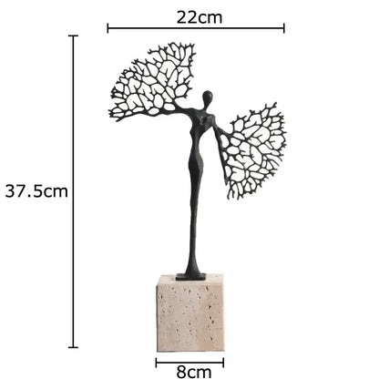 Abstract character marble sculpture bronze living room decor