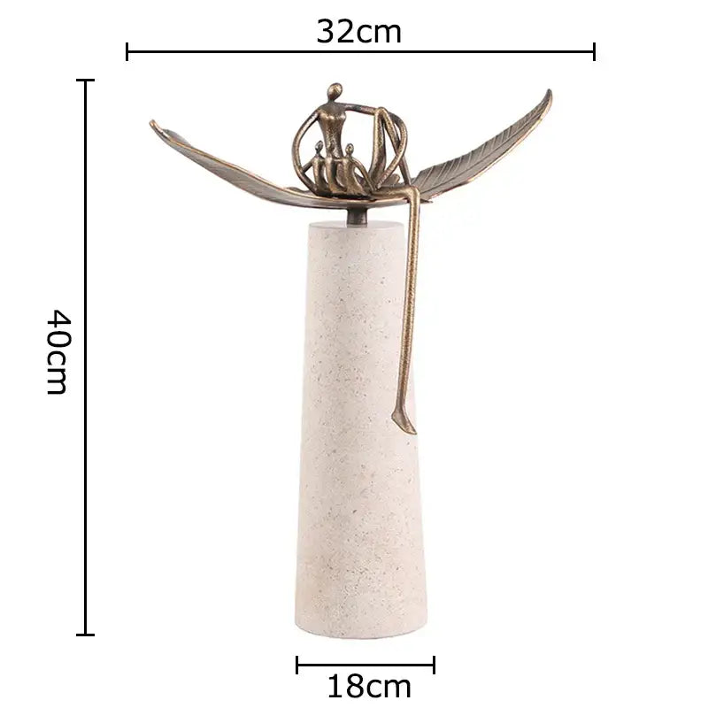 Abstract character marble sculpture bronze living room decor