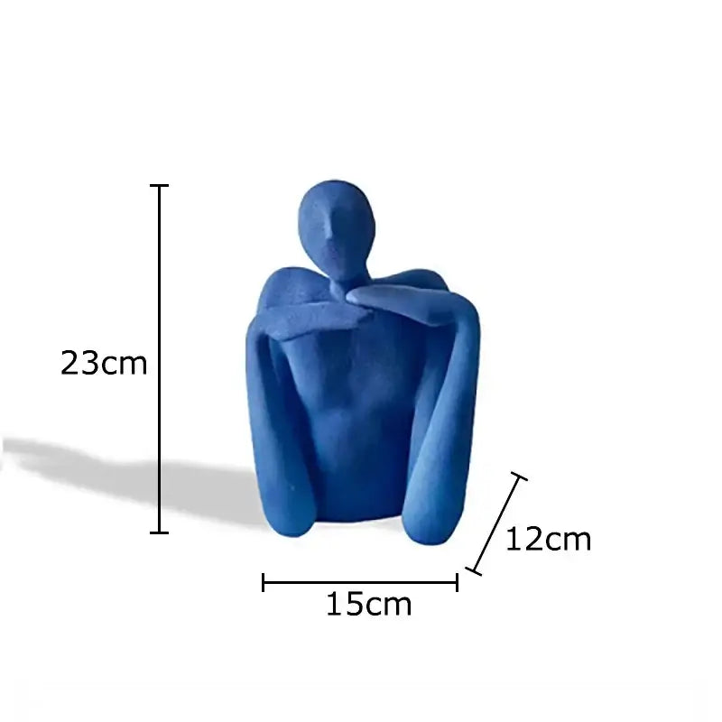 Minimalist black & white abstract character resin sculpture living room decor