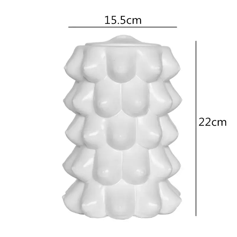 Modern abstract character white ceramics vase living room decor