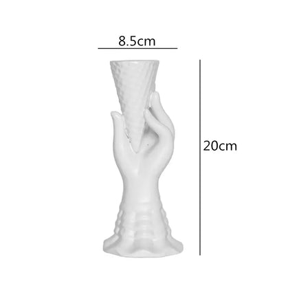 Modern abstract character white ceramics vase living room decor