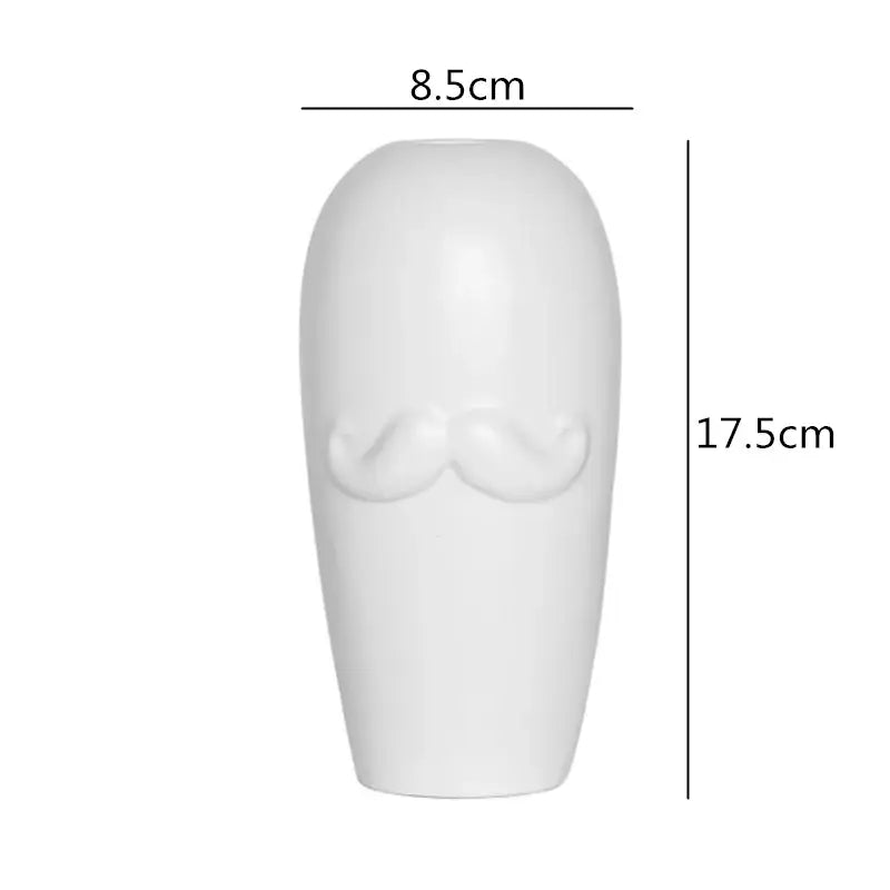 Modern abstract character white ceramics vase living room decor