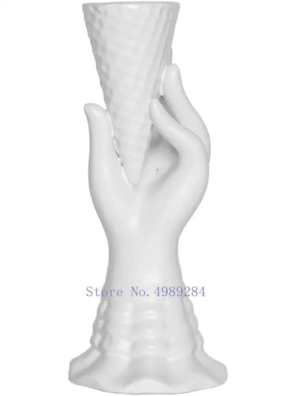 Modern abstract character white ceramics vase living room decor