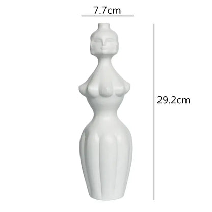 Modern abstract character white ceramics vase living room decor