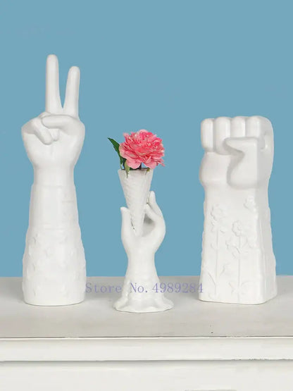 Modern abstract character white ceramics vase living room decor