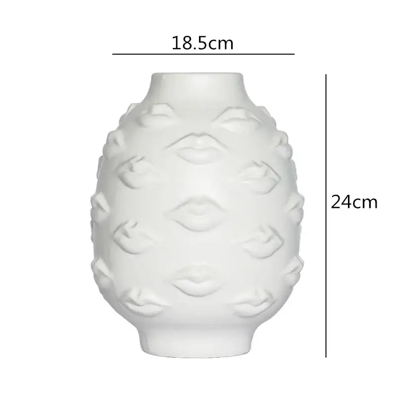 Modern abstract character white ceramics vase living room decor