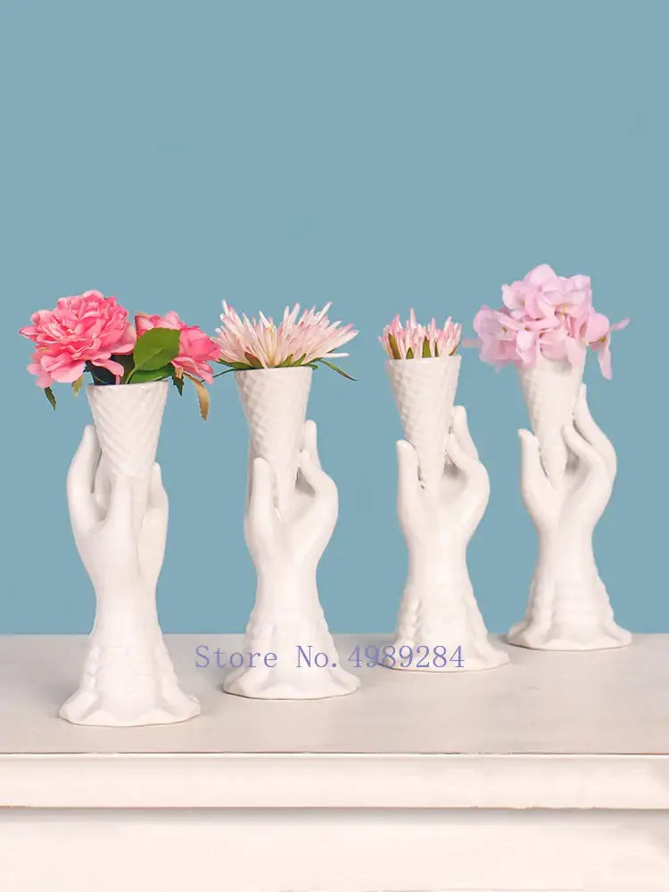 Modern abstract character white ceramics vase living room decor