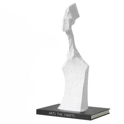 Modern black & white abstract characters sculpture living room bookends