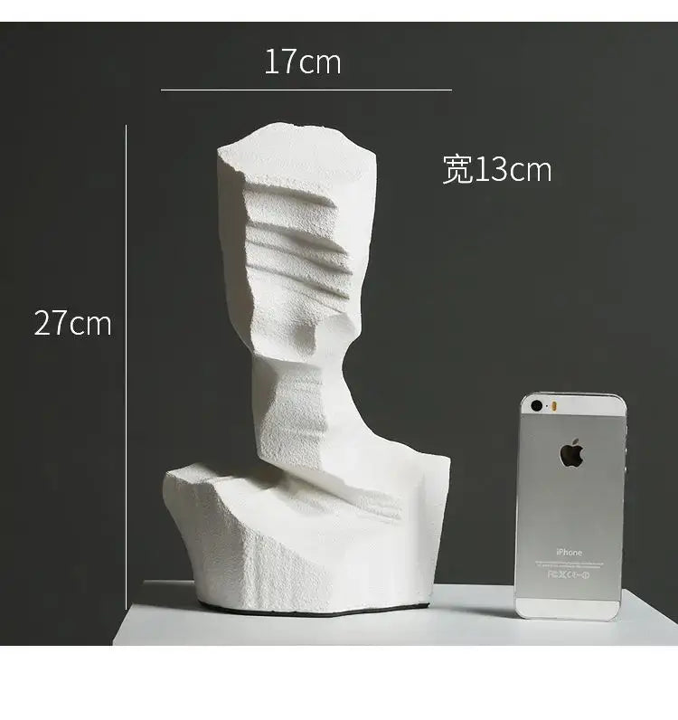 Modern black & white abstract characters sculpture living room bookends
