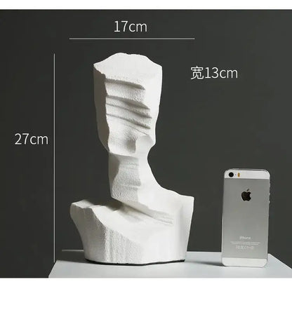Modern black & white abstract characters sculpture living room bookends