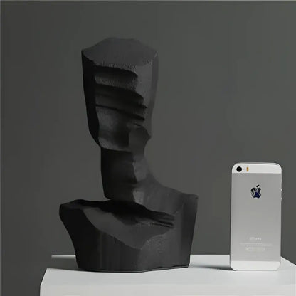 Modern black & white abstract characters sculpture living room bookends