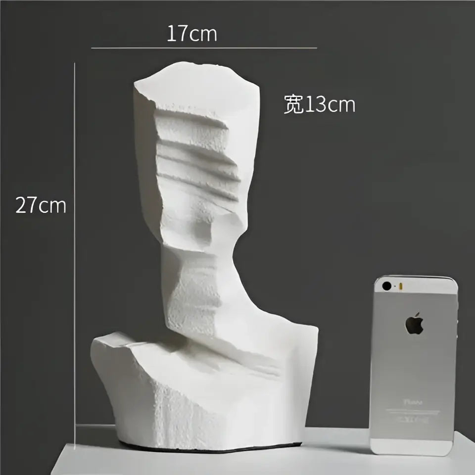 Modern black & white abstract characters sculpture living room bookends