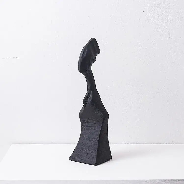 Modern black & white abstract characters sculpture living room bookends