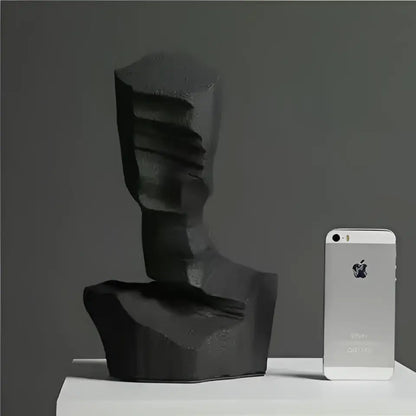 Modern black & white abstract characters sculpture living room bookends