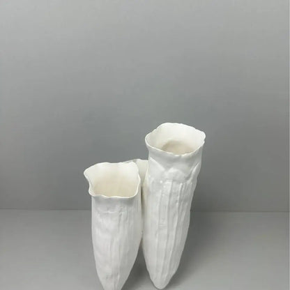 Abstract white coral reef ceramic vase triangle living room decor