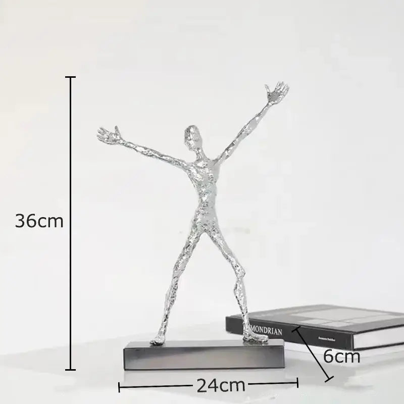 Silver and black abstract couple statue for bedroom decor