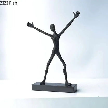 Silver and black abstract couple statue for bedroom decor