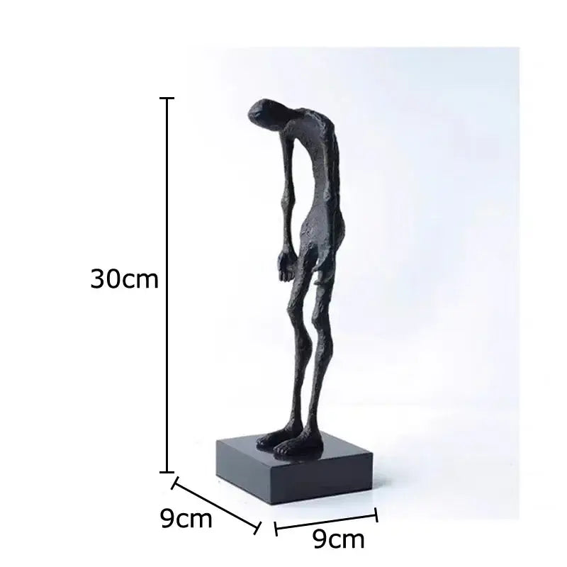 Silver and black abstract couple statue for bedroom decor