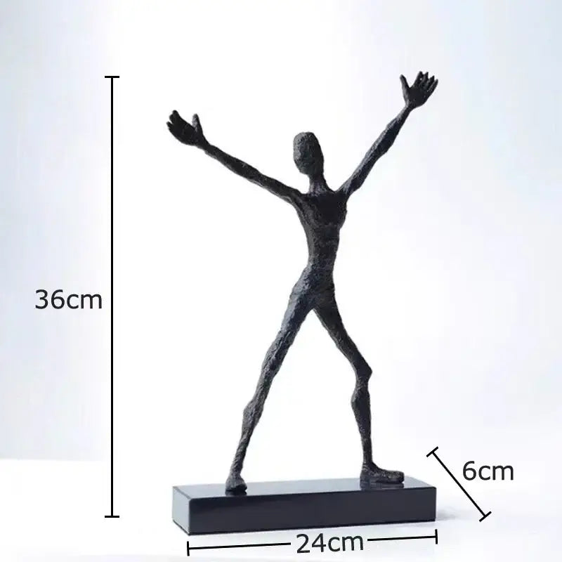 Silver and black abstract couple statue for bedroom decor