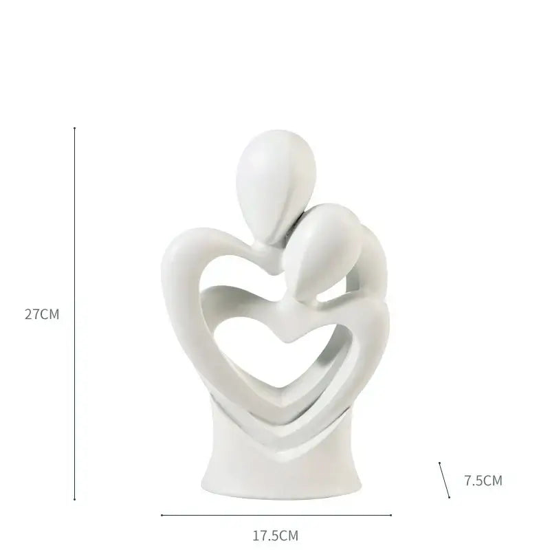 Modern white & gray abstract dancer figure resin – living room decor