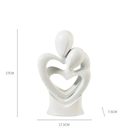 Modern white & gray abstract dancer figure resin – living room decor