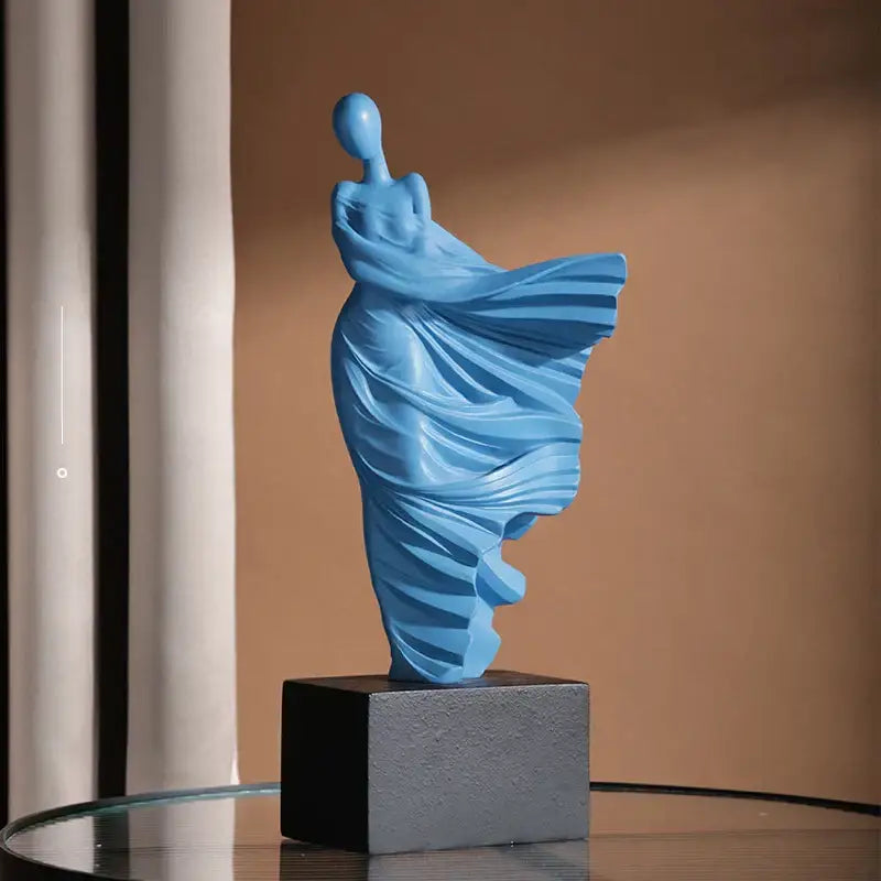 Modern white & gray abstract dancer figure resin – living room decor