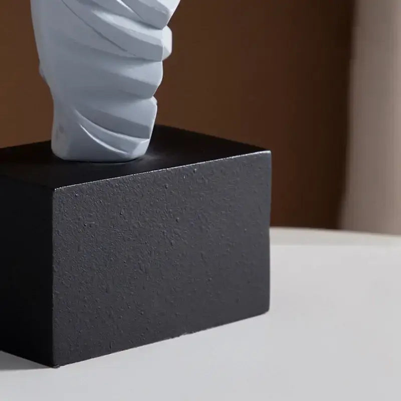 Modern white & gray abstract dancer figure resin – living room decor