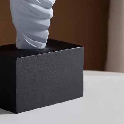 Modern white & gray abstract dancer figure resin – living room decor