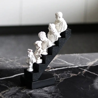 Abstract david statue sculpture white marble living room home decor