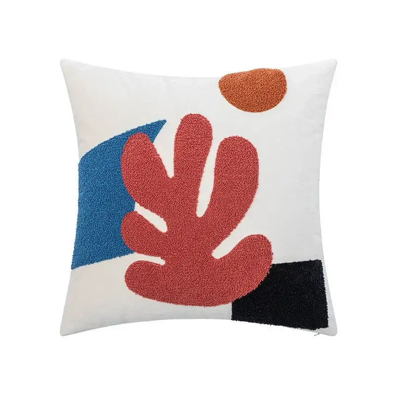 Abstract embroidery soft velvet cushion cover living room pillow