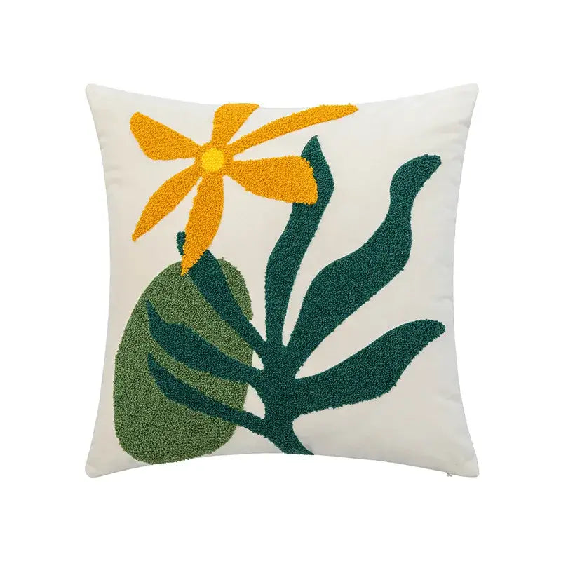 Abstract embroidery soft velvet cushion cover living room pillow