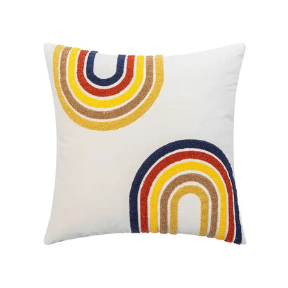 Abstract embroidery soft velvet cushion cover living room pillow