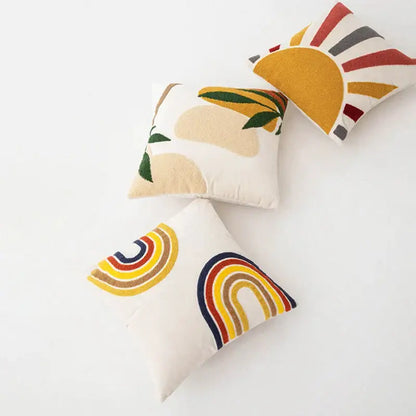 Abstract embroidery soft velvet cushion cover living room pillow