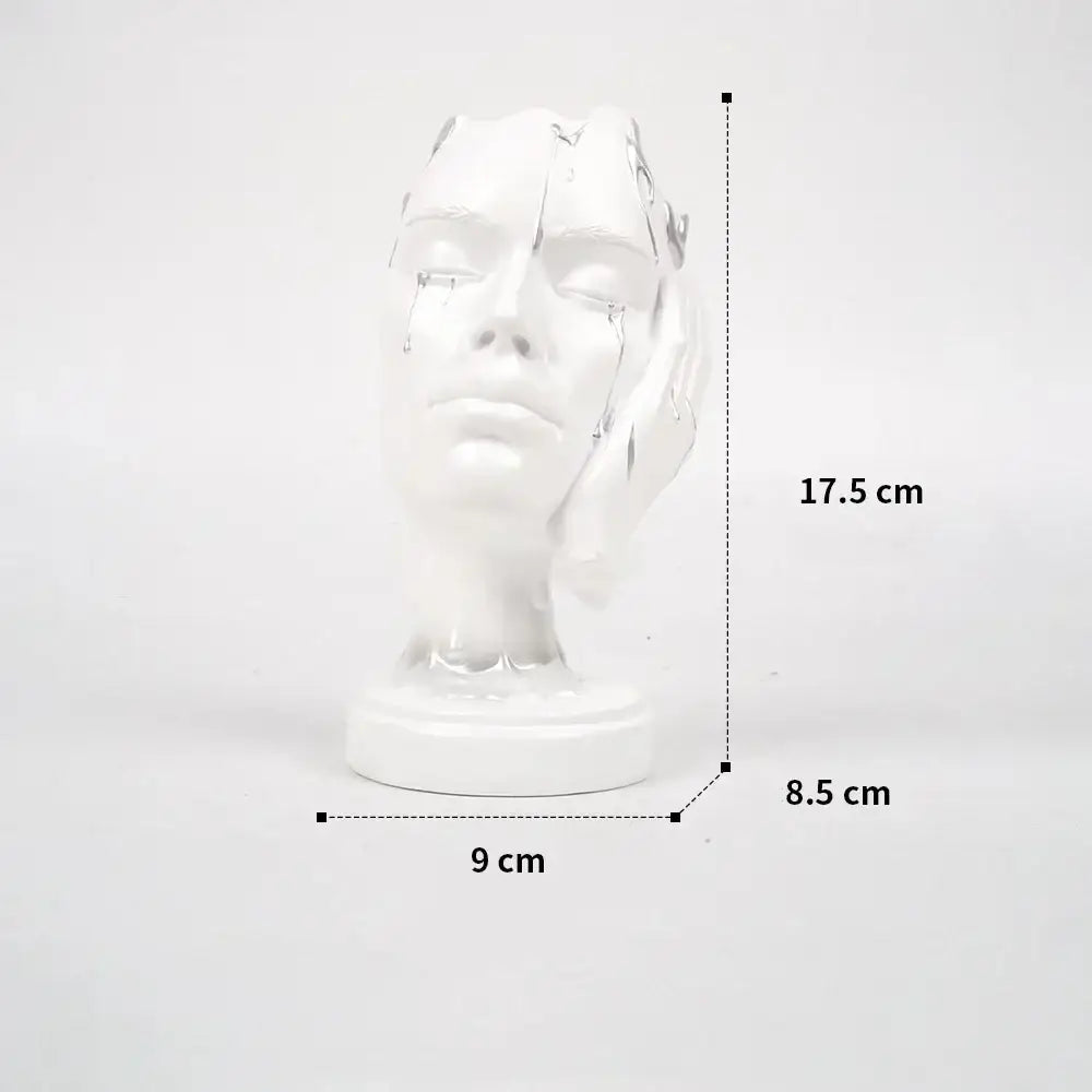 Abstract black and gold mask silence face figurine living room decor