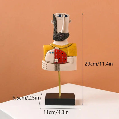 Abstract face resin art ornament living room stylized figurines
