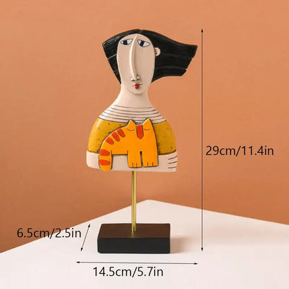 Abstract face resin art ornament living room stylized figurines