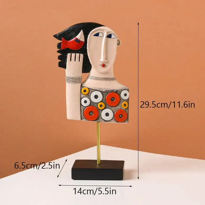 Abstract face resin art ornament living room stylized figurines