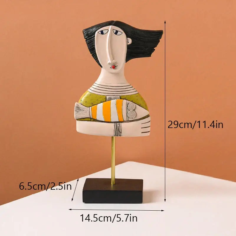 Abstract face resin art ornament living room stylized figurines