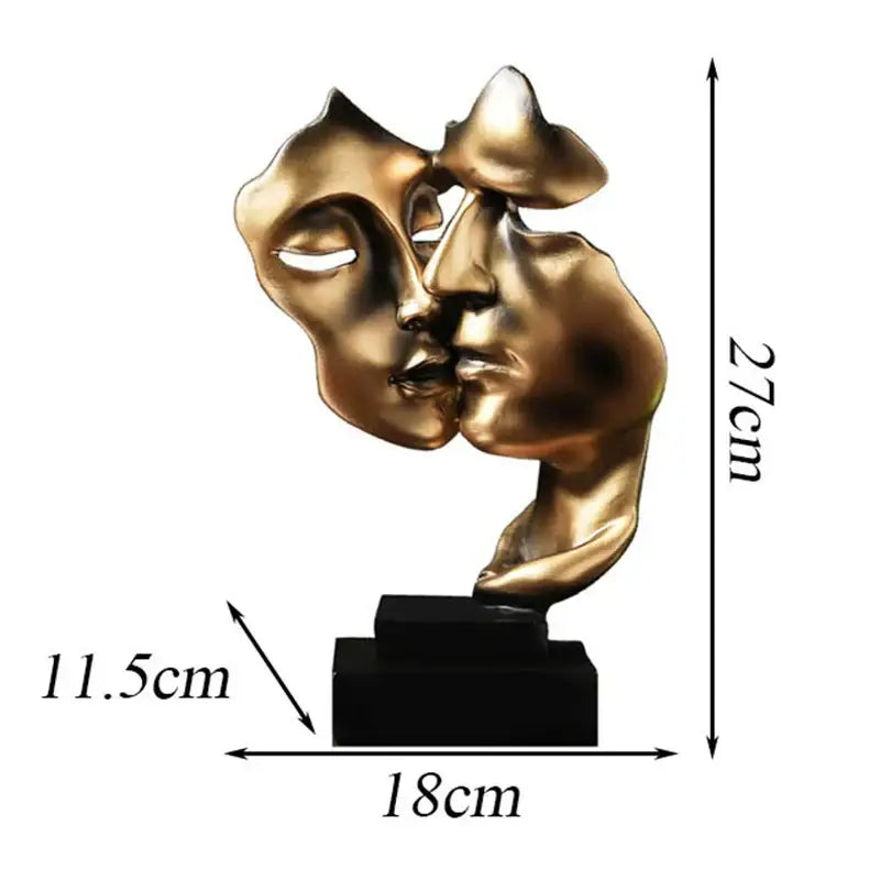Modern gold abstract face sculpture – living room decor gift