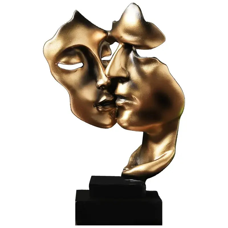 Modern gold abstract face sculpture – living room decor gift