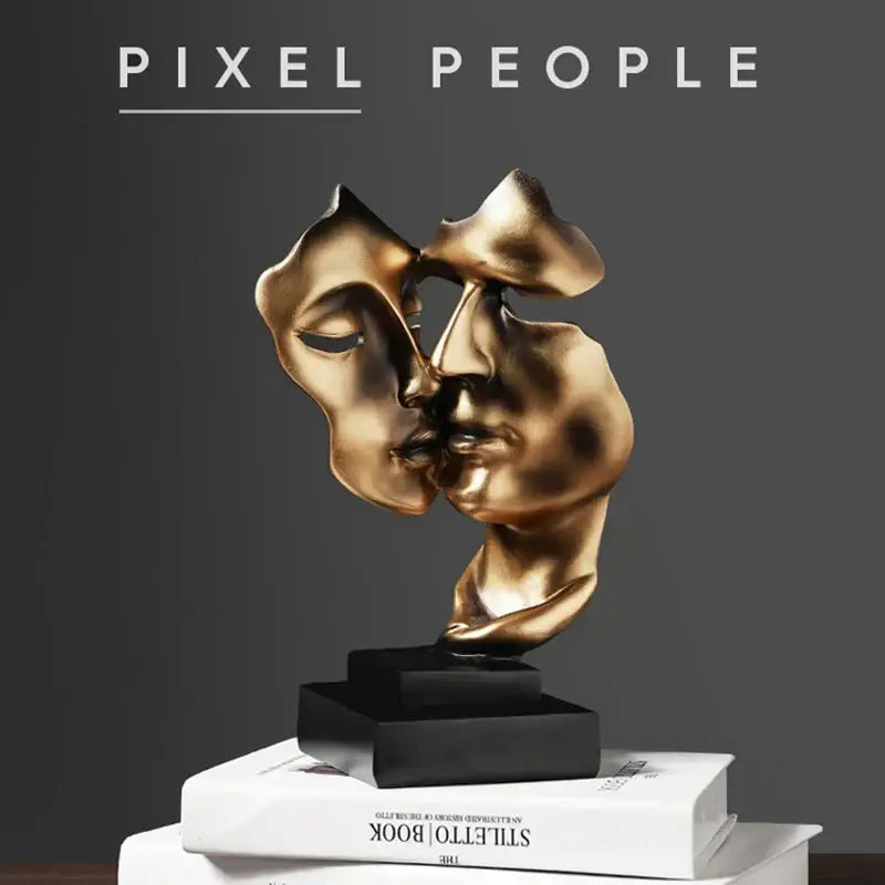 Modern gold abstract face sculpture – living room decor gift