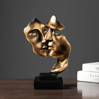 Modern gold abstract face sculpture – living room decor gift