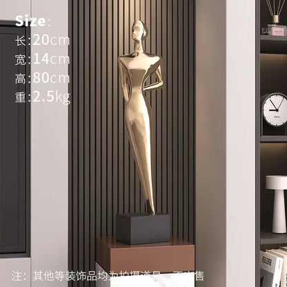 Minimalist black matte abstract figure art sculpture living room decor
