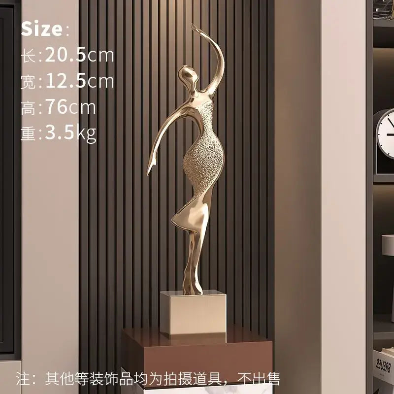 Minimalist black matte abstract figure art sculpture living room decor