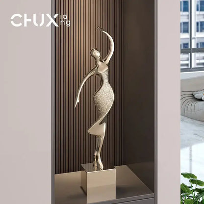 Minimalist black matte abstract figure art sculpture living room decor