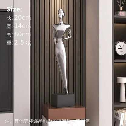 Minimalist black matte abstract figure art sculpture living room decor