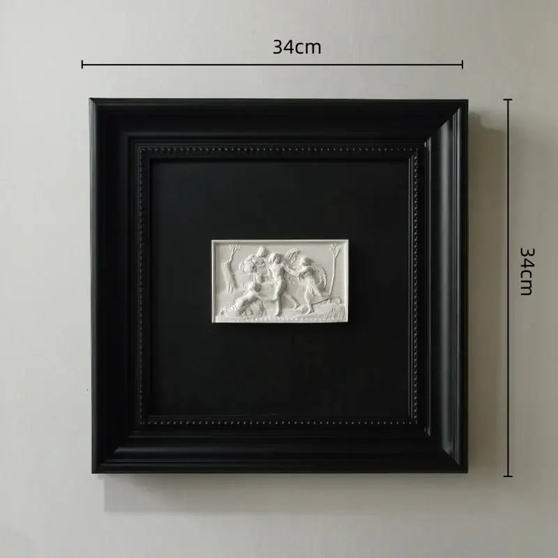 Modern white and black abstract figure relief sculpture living room art