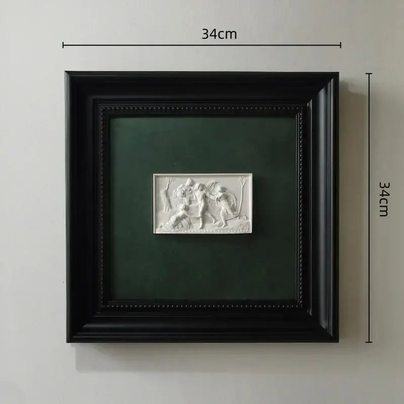Modern white and black abstract figure relief sculpture living room art